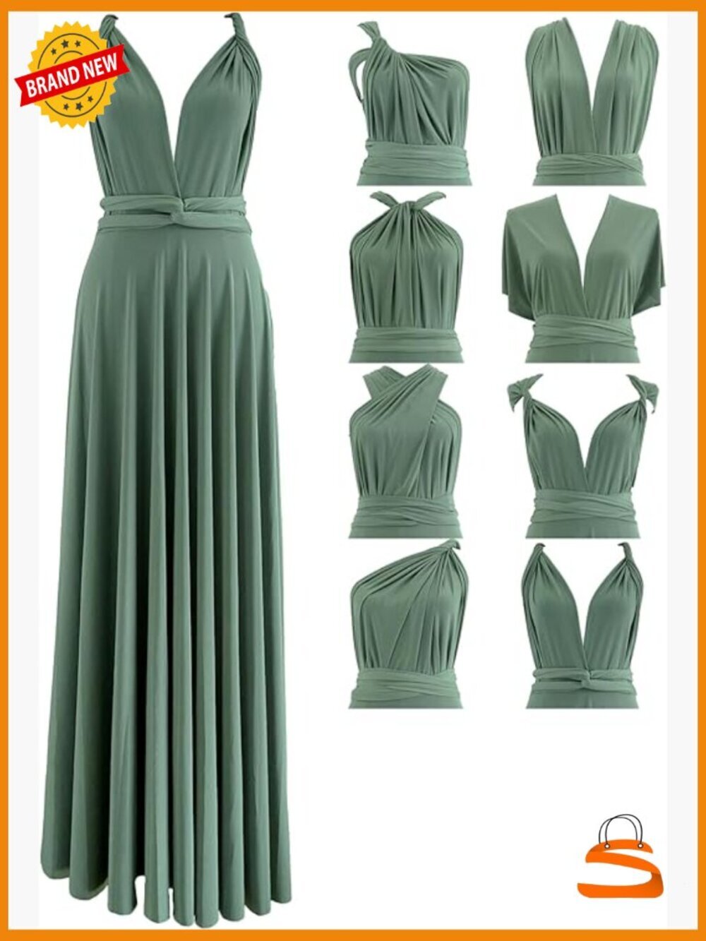 Multiway Convertible Infinity Bridesmaid Maxi Dress with Bandeau